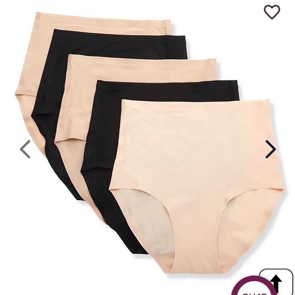 Set of High-Waisted Black and Nude Briefs